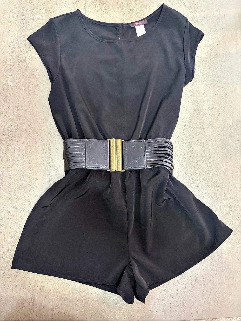 mark. Black Romper with Belt Size Small Like New